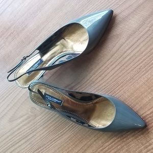 Dolce & Gabbana Gray Patent Slingback eu38,us8